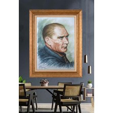 Giyense Özel Seri Altın Paspartulu Çerçeveli Atatürk Tablo FTY859