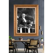 Giyense Özel Seri Altın Paspartulu Çerçeveli Atatürk Tablo FTY789