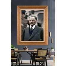 Giyense Özel Seri Altın Paspartulu Çerçeveli Atatürk Tablo FTY843