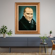 Giyense Özel Seri Altın Paspartulu Çerçeveli Atatürk Tablo FTY882
