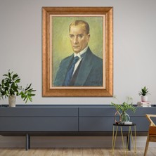 Giyense Özel Seri Altın Paspartulu Çerçeveli Atatürk Tablo FTY929