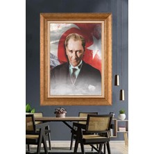 Giyense Özel Seri Altın Paspartulu Çerçeveli Atatürk Tablo FTY780