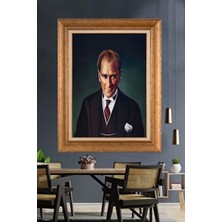 Giyense Özel Seri Altın Paspartulu Çerçeveli Atatürk Tablo FTY871