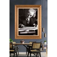 Giyense Özel Seri Altın Paspartulu Çerçeveli Atatürk Tablo FTY960