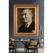 Giyense Özel Seri Altın Paspartulu Çerçeveli Atatürk Tablo FTY1109