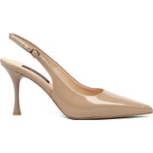 Celal Gültekin Kadın Ten İnce Topuklu Rugan Deri Ayakkabı