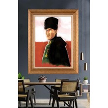 Giyense Özel Seri Altın Paspartulu Çerçeveli Atatürk Tablo FTY1015