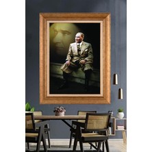 Giyense Özel Seri Altın Paspartulu Çerçeveli Atatürk Tablo FTY799