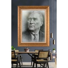 Giyense Özel Seri Altın Paspartulu Çerçeveli Atatürk Tablo FTY986
