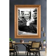 Giyense Özel Seri Altın Paspartulu Çerçeveli Atatürk Tablo FTY1077