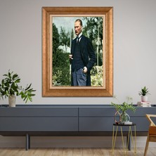 Giyense Özel Seri Altın Paspartulu Çerçeveli Atatürk Tablo FTY943