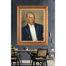 Giyense Özel Seri Altın Paspartulu Çerçeveli Atatürk Tablo FTY1134