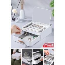 UltraMint Çekmeceli Aynalı Çok Bölmeli Makyaj ve Takı Organizeri