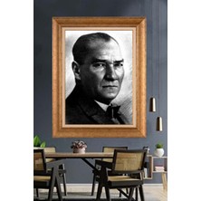 Giyense Özel Seri Altın Paspartulu Çerçeveli Atatürk Tablo FTY1106