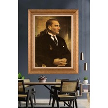 Giyense Özel Seri Altın Paspartulu Çerçeveli Atatürk Tablo FTY1141