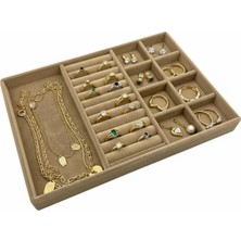 UltraMint Lizbon Model Süet Kumaş Sütlü Kahve Renk Takı Düzenleyici