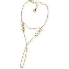 Klips Toptan  Altın Renk Yıldız Detaylı Zincir Şahmeran