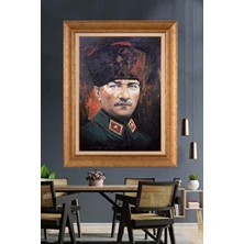 Giyense Özel Seri Altın Paspartulu Çerçeveli Atatürk Tablo FTY1138