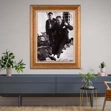 Giyense Özel Seri Altın Paspartulu Çerçeveli Atatürk Tablo FTY1053