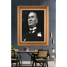 Giyense Özel Seri Altın Paspartulu Çerçeveli Atatürk Tablo FTY1127