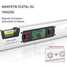 Nzb Su Terazisi 40 cm Dijital LCD Ekranlı 400MM Hassas Elektronik Açı Ölçer Alüminyum Gövde Gönye Cihazı