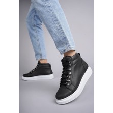 Zapatos SLW206 Ottawa Bağcıklı Cilt Erkek Günlük Spor Bot Bt - Siyah