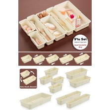 UltraMint 9 Parça Uzayabilen Modüler Makyaj ve Takı Organizeri