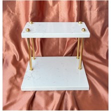 UltraMint Iki Katlı Kuvars Mermer Organizer, Baharatlık, Banyo ve Mutfak Için Gold