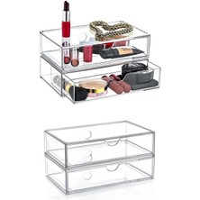 UltraMint Büyük Boy 2 Adet Çekmece Modülü Kozmetik ve Takı Organizer Seti