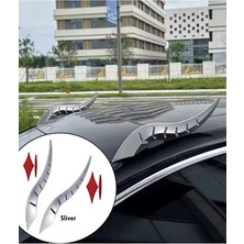 Meyzone Gri Araç Oto Tavan Üstü Dekorasyon Body Kit Ejderha Boynuzu Sağ Sol 2 Adet