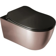 Kale Dove 2.0 Kanalsız Asma Klozet + Ultra Slim Yavaş Kapak (Mat Siyah-Bronz)