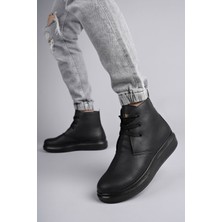 Zapatos SLW207 Oslo Bağcıklı Cilt Erkek Günlük Spor Bot St - Siyah