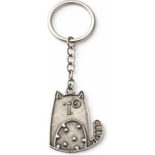 Herşey Nota Kedi Figürlü Metal Tasarım Anahtarlık