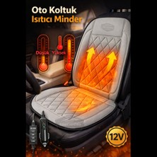 ŞüsCarOto Aksesuar Araç Içi Koltuk Isıtıcısı Oto Isıtmalı Koltuk Minderi Çakmaklık Girişli Isı Ayarlı Tak Çalıştır Gri 12V 1 Adet