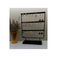 UltraMint Siyah Metal Küpe Teşhir Standı, Takı Organizeri, Şık ve Kullanışlı Tasarım