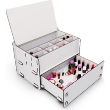 UltraMint Şık 10 Gözlü Ahşap Çekmeceli Takı ve Makyaj Masası Organizeri