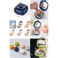 UltraMint Yeşil Mini Mücevher Organizer, Taşınabilir Yüzüklü Takı Kutusu ve Ayna