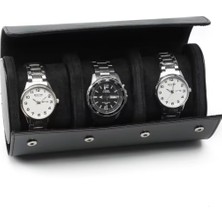 UltraMint Şık Siyah Saat Kutusu ve Standı, Güvenle Saklama Çözümü