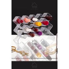 UltraMint Şık 18 Bölmeli Ruj, Oje ve Takı Organizeri, Kristal Makyaj Kutusu