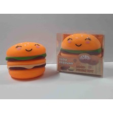 Kutulu Büyük Boy Hamburger Squishy, Yavaş Yükselen 1 Adet Oyuncak Stres Giderici 7x9 cm