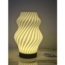 DK Hobi Tasarım Modern Dalgalı LED Masa Lambası – Sıcak Işık | Dekoratif Gece Lambası