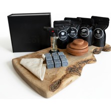 PremiumPort Premium Hediye Viskili Tütün Seti, Smoker, Mermer Küpler, Torch Çakmak, Talaş