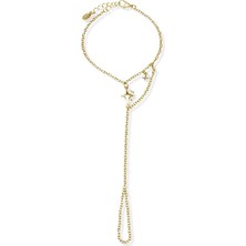 Klips Toptan Yıldız Detaylı Altın Renk Şahmeran