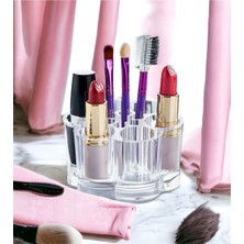 UltraMint Akrilik Çok Bölmeli Makyaj Kalem ve Ruj Organizeri, Şeffaf ve Şık Tasarım