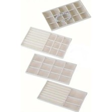 UltraMint Bej Renkli 4'lü Takı ve Saat Düzenleyici Seti