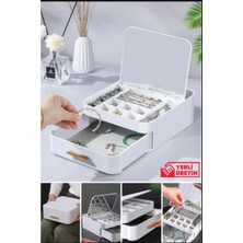 UltraMint Çekmeceli Aynalı Takı Organizer, Çok Bölmeli, Şık ve Pratik Kullanım