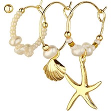 Klips Toptan Dörtlü Deniz Yıldızı Detay Küpe Kombin