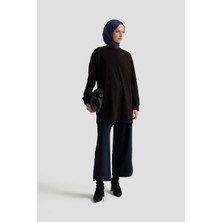 Armine Trend Önü Taş Işlemeli Tunik Siyah 25KT449