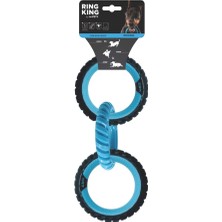 M-Pets Ring King Üçlü Köpek Oyuncağı 28.2X12.7X2.2 cm Mavi-Siyah