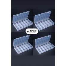 UltraMint 4'lü 18 Bölmeli Şeffaf Takı ve Yüzük Organizer Seti